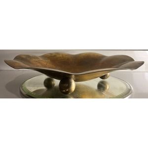 Art Deco Vintage Sweden Scan Corporation Brass Bowl Compote, 1930s